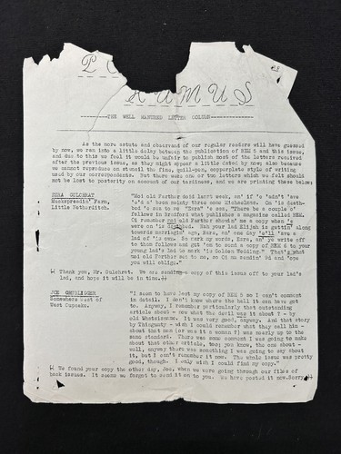 BEM #6 Final Issue fanzine Mal Ashworth Tom White copy of ROBERT BLOCH - Foto 2 di 4