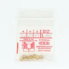 Brass Clock Bushings KWM Friction Bushings 9 Count L145 NOS - HL357