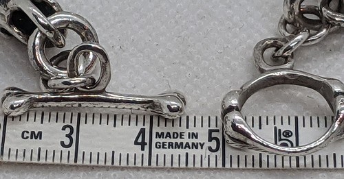 Sterling 925 Silber schwere und große Totenkopf Halskette, mit roten Steinen (Augen) - Bild 15 von 22