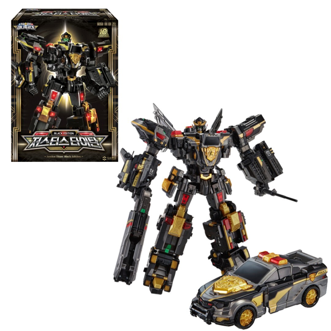 Miniforce Super Cops Justice Titan Transformer Toy 2024 Black