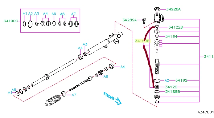 Комплект масляных уплотнений коробки передач гидроусилителя руля Subaru WRX STi impreza 34191VA000 подлинный - Изображение 2 из 2