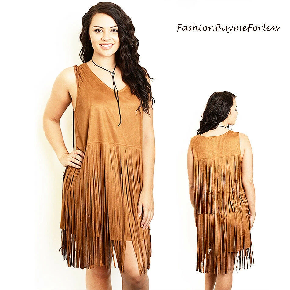 Plus size clearance hippie fringe vest