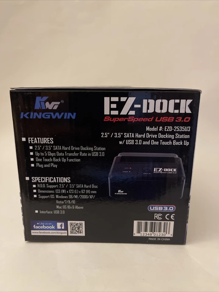 Kingwin EZD-2535 EZ-Dock 2.5-Inch/3.5-Inch SATA Hard Drive Dock - Image 4 of 4