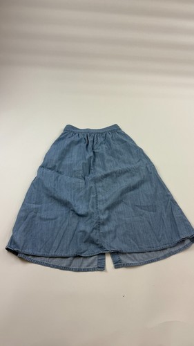 Madewell Skirt Womens 0 Blue Midi Denim Cotton Pockets Flat Front Button Front - Picture 2 of 8