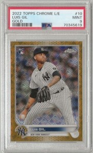 2022 Topps Chrome Logofractor Edition Gold #10 Luis Gil RC 38/50  PSA 9