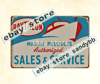 Raytheon Marine Products Sales Service metal tin sign wall pieces living room
