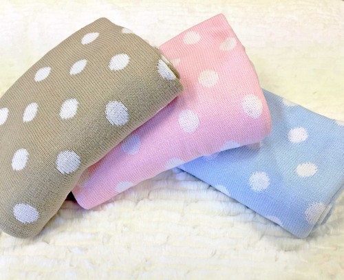 JESSIE BABY KIDS DOTTIE PINK COTTON SOFT BLANKET THROW 76x100cm *FREE DELIVERY* - Bild 6 von 6