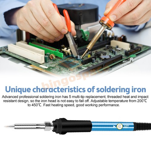 110V 60W 19-in-1 Electric Soldering Iron Tool Welding Desoldering Pump Tool Set - Bild 13 von 18