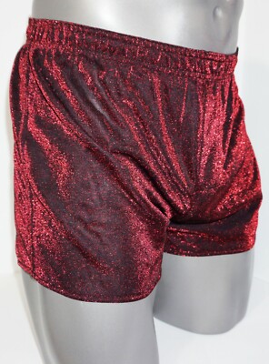 NEW MEN'S SHINY METALLIC RED BOXER MEDIUM