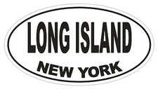 Long Island New York Oval Bumper Sticker or Helmet Sticker D1479 Euro Oval