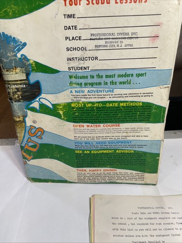 Rare 1973 Professional Divers Neptune City,NJ Scuba Drivers Lessons Paperwork - Picture 12 of 21