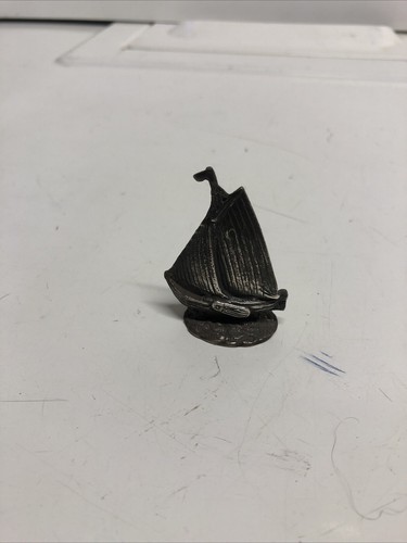 Antik Sterling Silber 5" Dreimastschiff Segelboot mit Besatzungsmitgliedern gemarkt - Bild 10 von 16