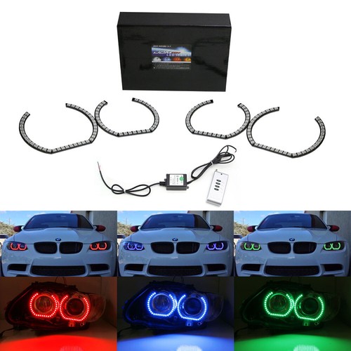 Anillos halo ojos de ángel LED multicolor RGB herradura estilo DTM RGB para faros BMW - Imagen 1 de 11
