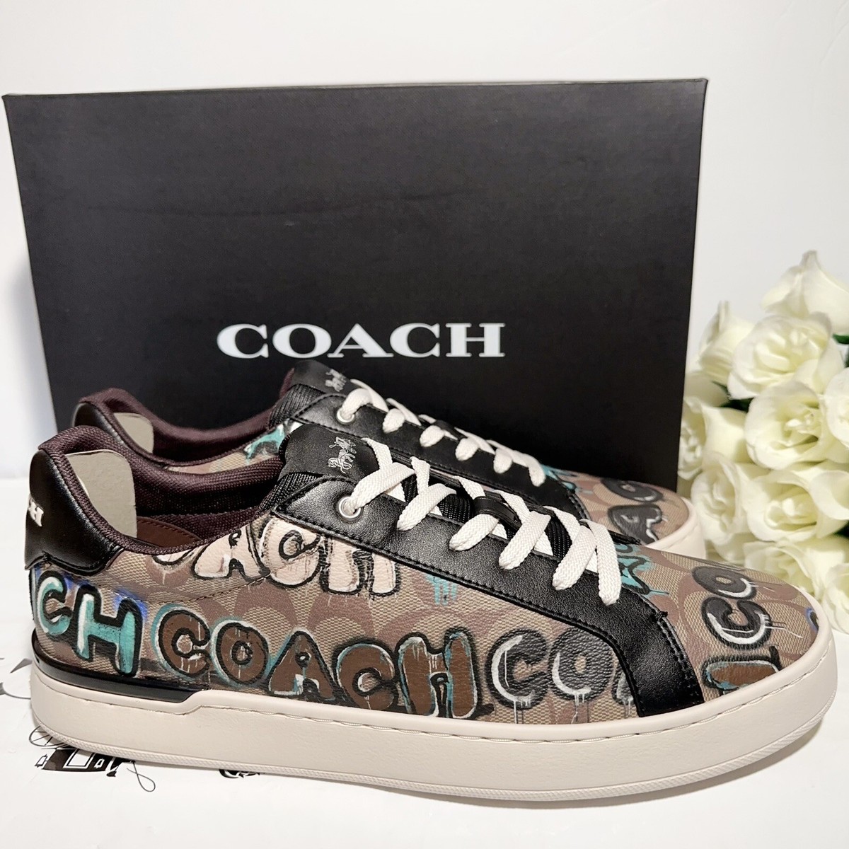 Brand New Coach Sneakers size 11.5 Coach Shoes Clip High Top Sneaker Signature Camo Size 11.5D  main image 2