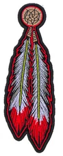 Red White Feathers Patch - 2.25x6.5 inch - P4320