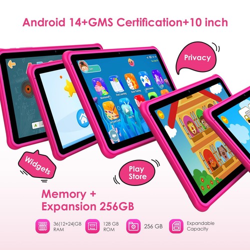 Tablette Enfant 10 Pouces Android 14 Tablette 36GB RAM 128GB ROM SD Expandabl... - Photo 3/7