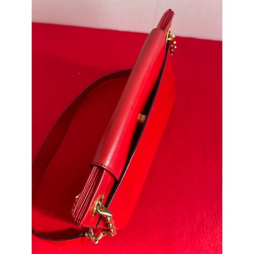 Echte Celine Vintage Kette Schultertasche Leder rot aus Japan - Bild 8 von 10