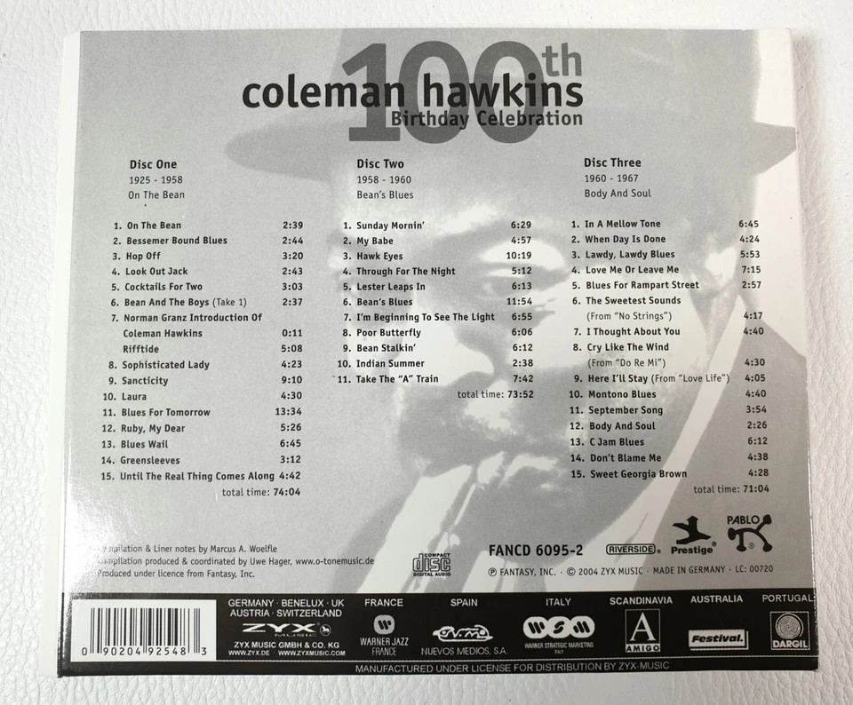 100 th Coleman Hawkins Bithday Celebration 3 cd volume Set - Bild 2 von 4