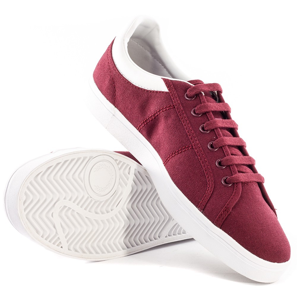 Fred Perry Uomo Scarpe di tela Sidespin Scarpe da ginnastica B8244-122 - PORT