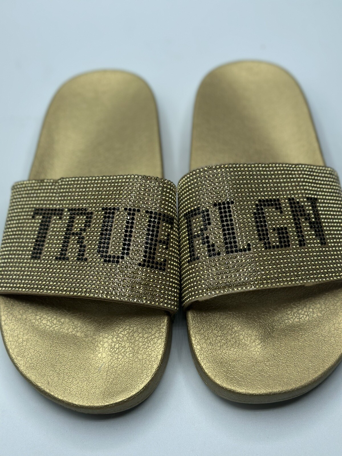 PANTOFOLA D’ORO Scivoli donna True Religion Meyer Bling retro oro marca multi taglia nuovi