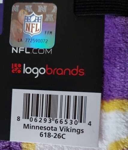 NEW Minnesota Vikings 50" by 60" Plush Signature Raschel Blanket - NFL - Picture 6 of 6