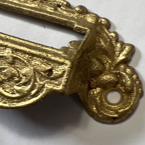 Antique Ornate Hardware Cabinet Pulls Victorian Apothecary Label Holders Salvage - Picture 3 of 9