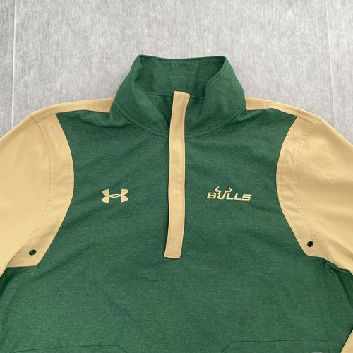 USF Bulls Jacket Adult Medium Green South Florida Under Armour 1/4 Zip Mens M - Picture 4 of 14
