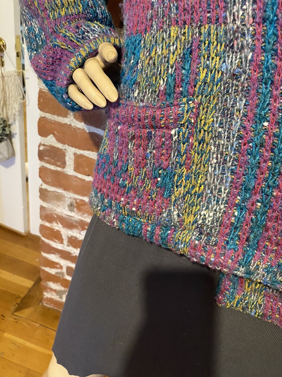 Missoni Vintage Wool Alpaca Silk Sweater Coat Jacket Thick Swing