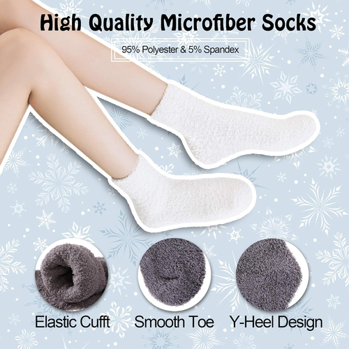 5/6 Pairs Womens Super Soft Fuzzy Plush Warm Winter Home Sleeping Slipper Socks - Picture 3 of 12