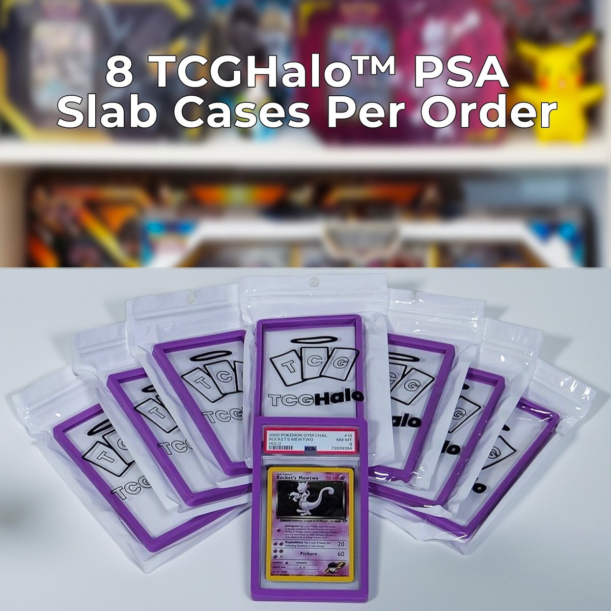PSA Slab Bumper Case (8 Pack) - TCGHalo Silicone Graded Card