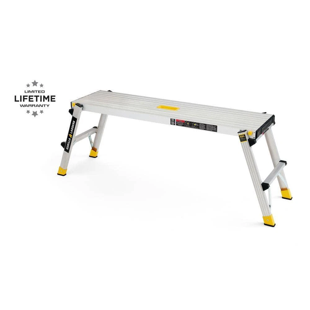Aluminum Slim Fold Work Platform 300 Lbs. Load Capacity 4 ft. x 12