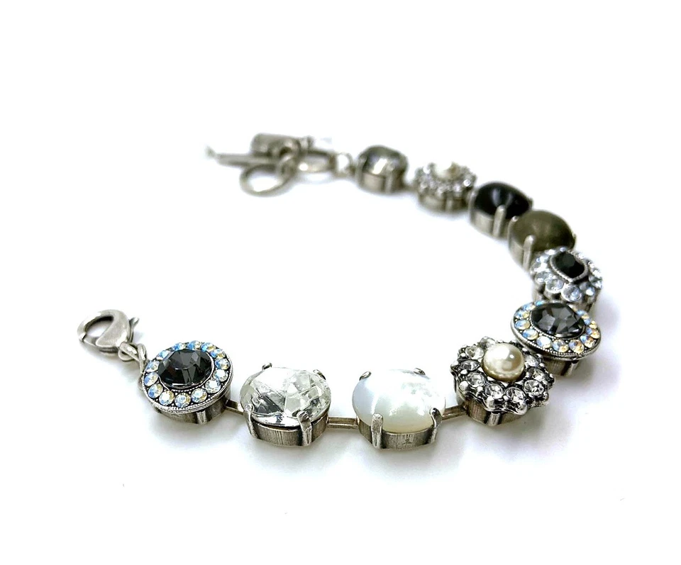 Pulsera de Mariana Africa Coll. Mineral de pirita y cristales de Swarovski negros... Foto 2 de 4