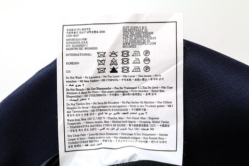 SUITSUPPLY Tux Mens Trousers UK46R Blue Slim Melange Wool Flat-Front - Picture 6 of 6