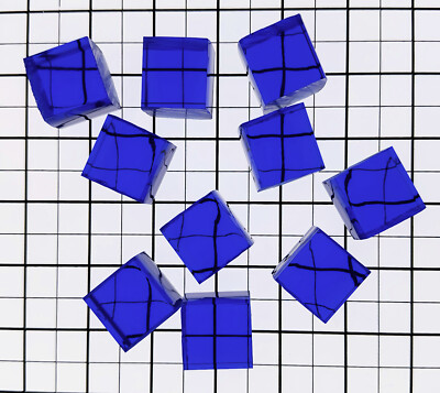 10 PCs 1  x 1'' x 1'' SQUARE CLEAR ROYAL BLUE ACRYLIC Plexiglass ROD CUBES PEGS