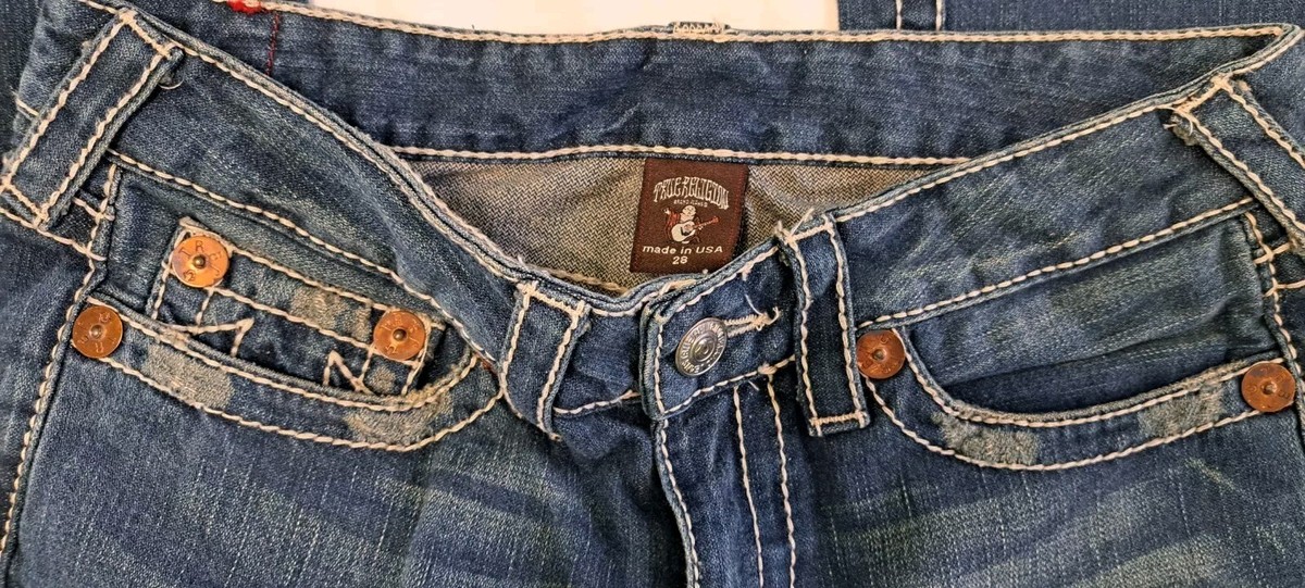 美品 28インチ TRUE RELIGION BOBBY True Religion Jeans Bobby Big T Womens 28 Thick Stitched