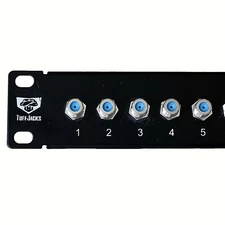24 Port 3GHz Coax Patch Panel CATV F-81  Connector 19" Rackmount Tuff Jacks