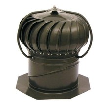 Turbina eólica de madera envejecida de 12" - Ventilador de techo galvanizado de doble rodamiento
