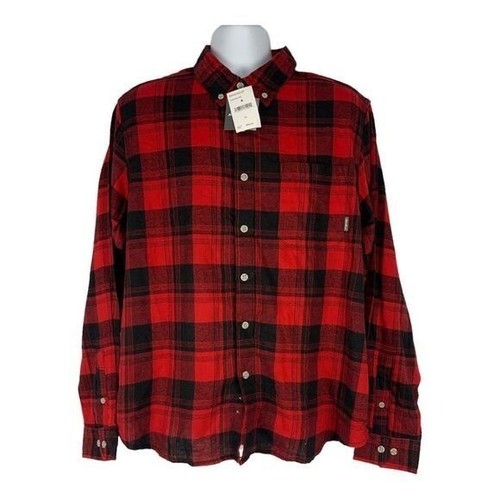 Eddie Bauer Men's Andorra Red Plaid Button Down Shirt Size XL
