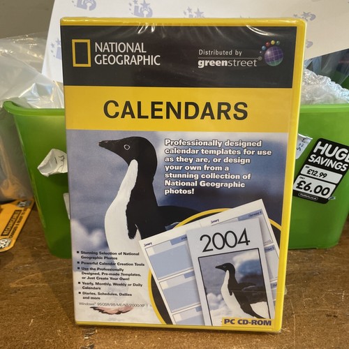 NATIONAL GEOGRAPHIC CALENDARS PC CD-ROM BY GREEN STREET (NEW & SEALED) Free P&P