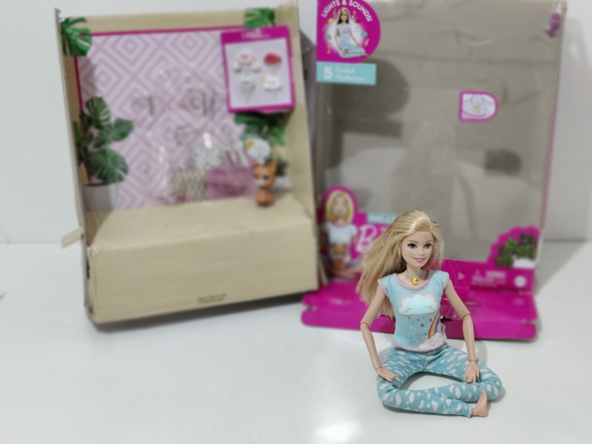 Barbie Breathe with Me Meditation Doll, Blonde Lights Guided Yoga