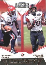 2019 Panini Contenders Draft Tickets Legacy #15 M Faulk/R Penny St Aztecs