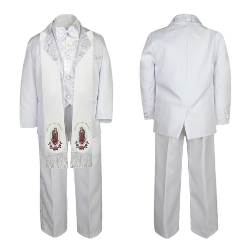 Traje Blanco Bebé Niño Pequeño Bautizo Comunión Guadalupe Estolado Sm-20 - Imagen 10 de 21