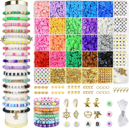 3400 Pcs Clay Beads Bracelet Making Kit, Friendship Bracelet Kit for Jewelry Mak - Picture 10 of 12