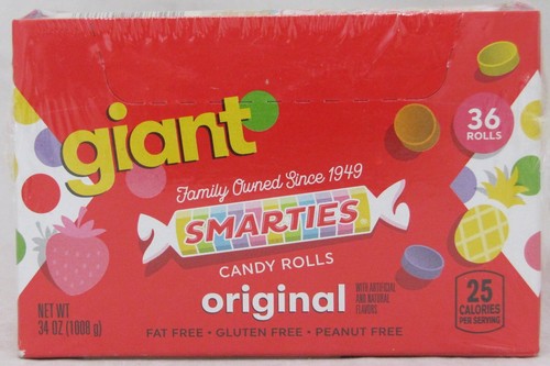 Giant Smarties Original Candy Box of 36 Rolls Fruit Bulk Candies Gluten Free - Picture 5 of 10