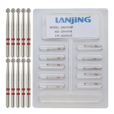 Zirconia Adjustment Dental Burs Diamond FG Round Z801/018F High Speed Fine Grit