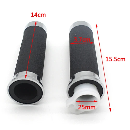 25mm Gasgriffe Schwarz Links und rechts Griffe Für Retro Roller Znen ZN125T-H-20 - Bild 2 von 8