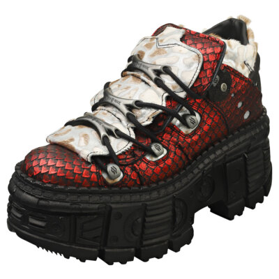 New Rock M-106wall-c7 Unisex Black Red Stiefel Ankle