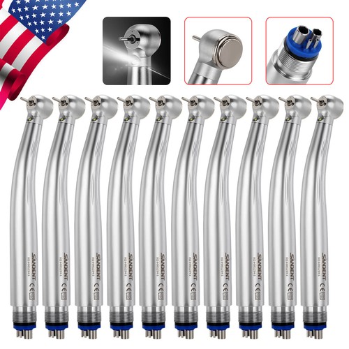 Dental E-generator LED Fiber Optic High Speed Handpiece Ceramic Bearing 4 Holes - Picture 4 of 20