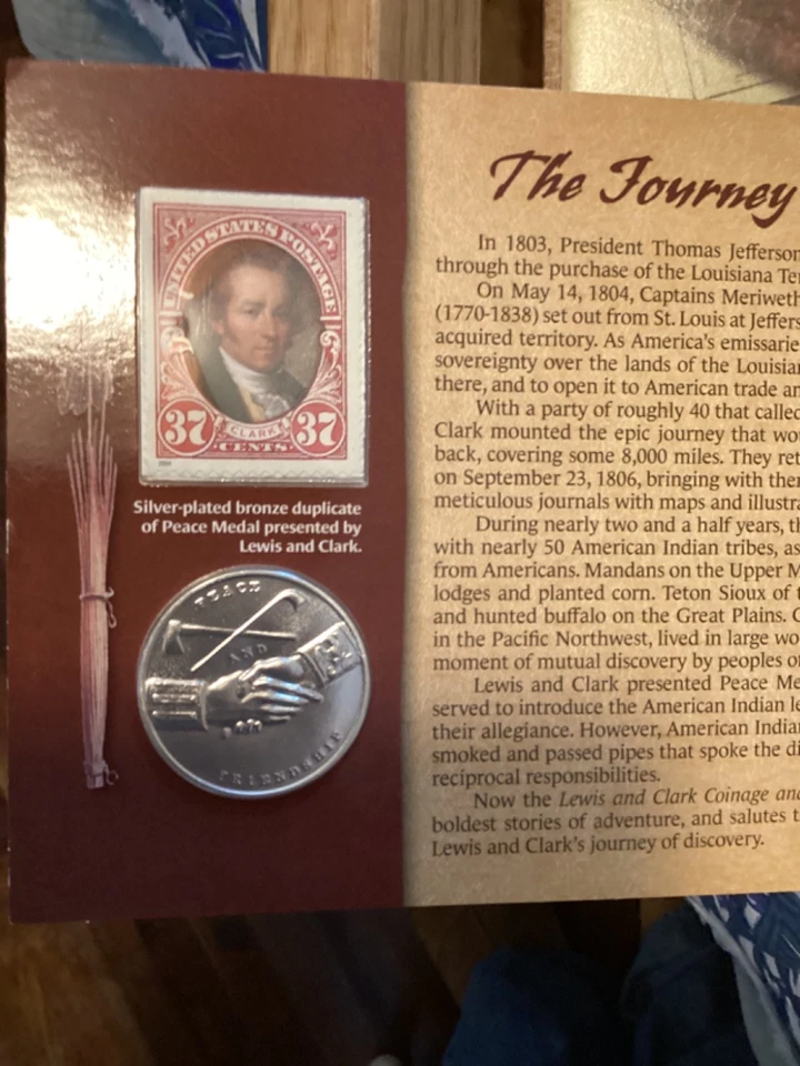 2004 LEWIS & CLARK COINAGE & CURRENCY SET ~ L & C BICENT SILVER  $ +STAMPS +NOTE - Image 3 of 4