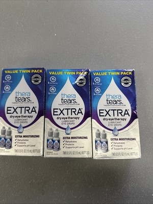 (3) TheraTears Extra Dry Eye Therapy Eye Drops Twin Pack 15 mL Exp06/26
